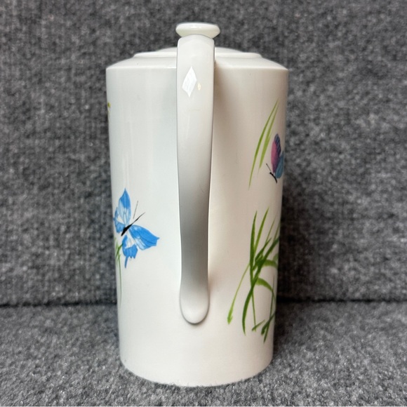Vintage 70s Vera Neumann X Mikasa Mariposa coffee pot tea pot bone china 7” RARE - Picture 5 of 13